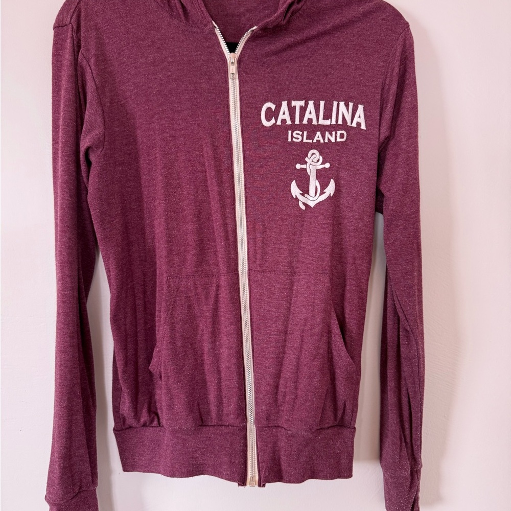 Catalina Red and White Zip-Up Hoodie
